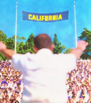 Football Watercolor Art_Vintage College Football Art Prints_Best Football Stadium Art_California Art